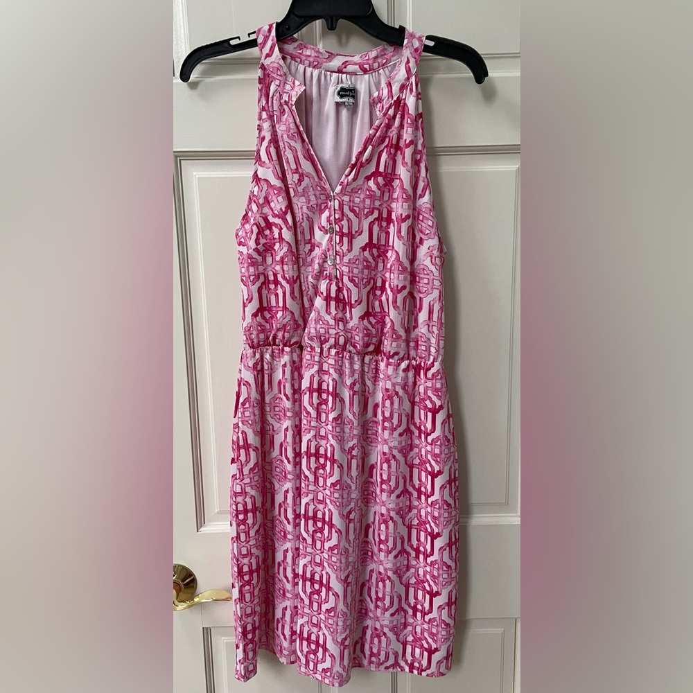 Mudpie pink print dress size large
